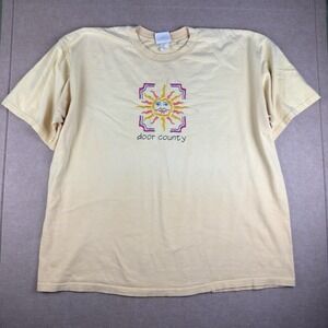 Vintage Top‎ Threads T-Shirt XL Yellow Sun Door County Single Stitch USA
